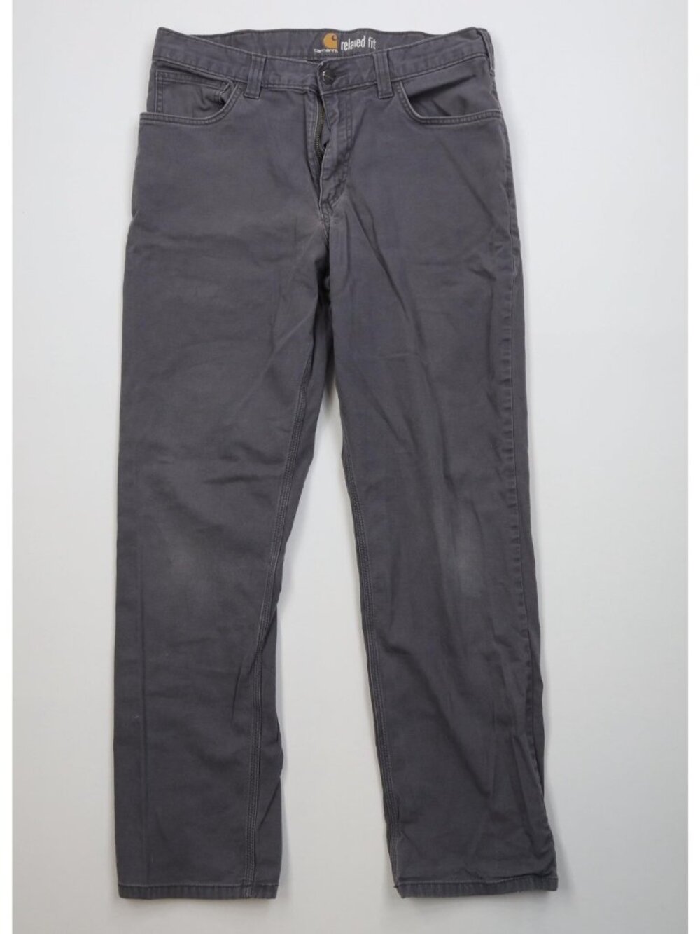 Vintage Y2K Carhartt Mens 33x32 Faded Relaxed Fit Stretch Canvas Pants Gray